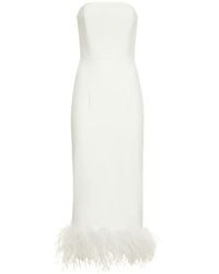 16Arlington - Minelli Crepe & Feathers Long Dress - Lyst