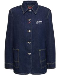 KENZO - Varsity Cotton Denim Workwear Jacket - Lyst