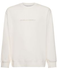 Brunello Cucinelli - Sudadera de algodón con logo bordado - Lyst