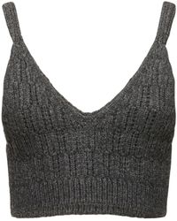 AURALEE - Crop top in maglia di lana a costine - Lyst