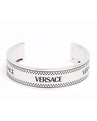 Versace - Armreif Aus Metall Mit Logo - Lyst