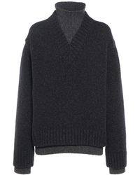 Bottega Veneta - Double Layer Wool Sweater - Lyst