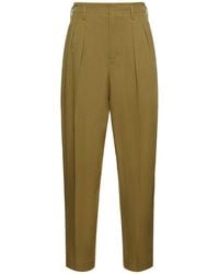 Lemaire - Pantaloni tapered fit in lana con pinces - Lyst