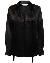 Max Mara - Vignola Satin Shirt W/ Self-Tie Scarf - Lyst