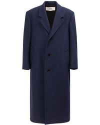 Ami Paris - Oversize Wool Gabardine Coat - Lyst