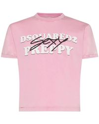 DSquared² - T-shirt Aus Baumwolljersey Mit Druck "preppy" - Lyst
