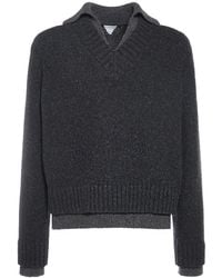 Bottega Veneta - Double Layer Wool Knit Sweater - Lyst