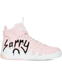 Giuseppe Zanotti Hohe Sneakers Aus Leder Mit Krokodilimitat - Pink