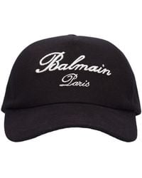 Balmain - Baseballkappe Aus Baumwolle Mit Logo - Lyst