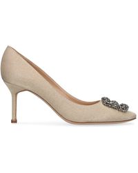 Manolo Blahnik - Scarpe basse hangisi in lurex 70mm .5 - Lyst