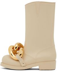Womens Shoes Boots Knee-high boots JW Anderson Rubber Maxi Chain Boots in Beige - Save 48% Natural 
