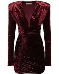 Alexandre Vauthier - Crushed Velvet Mini Dress - Lyst
