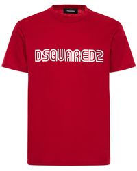 DSquared² T-shirt Aus Baumwolljersey Mit Logo - Rot
