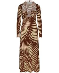 Johanna Ortiz - Printed Shiny Jersey Midi Dress - Lyst