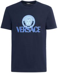 Versace - T-shirt Aus Baumwolle Mit Logo - Lyst