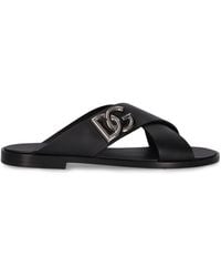 Dolce & Gabbana - Sandalen Aus Leder "d&g" - Lyst