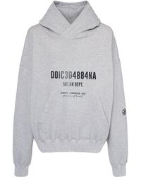 Dolce & Gabbana - Oversize Hoodie Aus Baumwolljersey Mit Druck - Lyst