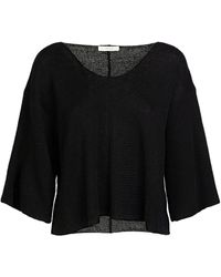 The Row - Falexis 3/4 Sleeve Linen Knit Flared Top - Lyst