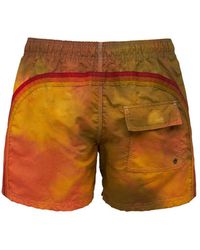 Sundek Bañador Shorts De Nylon Tie Dye - Naranja