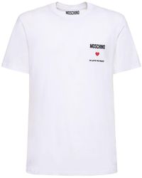 Moschino - T-shirt Aus Baumwolljersey Mit Druck - Lyst