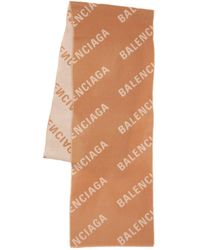 Balenciaga - All Over Logo Wool Scarf - Lyst