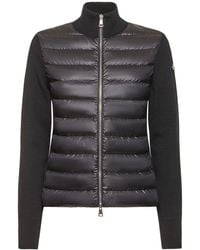 Moncler - Padded Wool Zip-Up Down Cardigan - Lyst