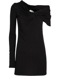 Saint Laurent - Mini-robe Asymétrique En Jersey Stretch À Fronces - Lyst