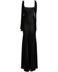 Nina Ricci - Flared Satin Long Dress - Lyst