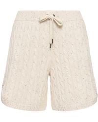 Brunello Cucinelli - Shorts in maglia di misto cotone a trecce - Lyst