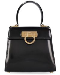 Ferragamo - Iconic Leather Top Handle Bag - Lyst
