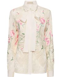 Elie Saab - Tulle Embroidered & Sequined Shirt - Lyst