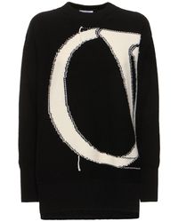 Off-White c/o Virgil Abloh - Ow Maxi Logo Wool Crewneck Sweater - Lyst