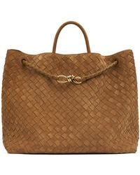 Bottega Veneta - Large Andiamo Leather Top Handle Bag - Lyst