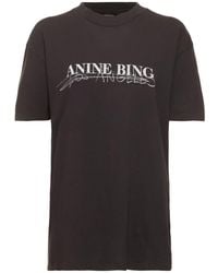 Anine Bing - T-shirt walker doodle in cotone - Lyst