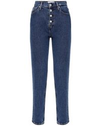 Calvin Klein Jeans Mum Fit De Denim De Algodón - Azul