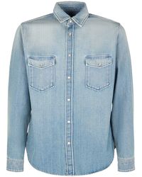 Saint Laurent - Oversize Cotton Denim Shirt - Lyst