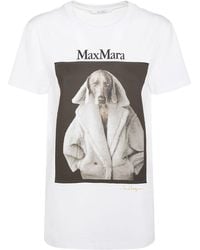 Max Mara - Bedrucktes T-shirt Aus Baumwolljersey "valido" - Lyst