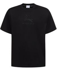 Burberry - T-shirt Mit Stickerei "tempah" - Lyst