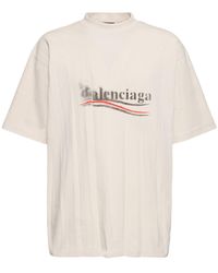 Balenciaga - T-shirt political stencil in cotone con logo - Lyst