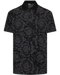 Versace - バロッコ ジャカード コットンピケ ポロ - Lyst