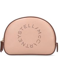 Stella McCartney Kosmetiktasche Aus Kunstleder Mit Logo in Natur Damen Taschen Kosmetiktaschen 