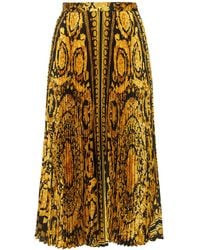 Versace - Falda midi plisada con estampado Barocco - Lyst