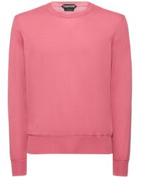 Tom Ford - Pull-over en coton ultra-fin à col ras-du-cou - Lyst