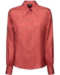 Etro - Printed Dots Silk Charmeuse Shirt - Lyst