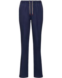 Kiton - Pantalones de lino con cordón ajustable - Lyst