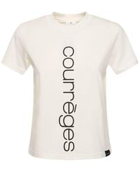 Courreges - T-shirt in jersey di cotone con logo - Lyst