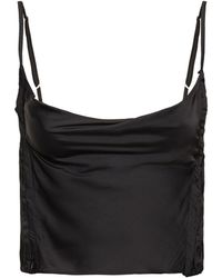 Y. Project - Draped Jersey Hooks Top W/ Lace Inserts - Lyst