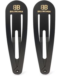 Balenciaga Holli ヘアクリップ 2点セット - ブラック