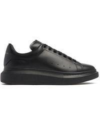 McQueen - Zapatillas de deporte de cuero negro de con tacón de cuero negro - Lyst