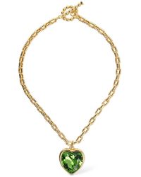 Timeless Pearly - Collier chaîne à pendentif cœur vert - Lyst